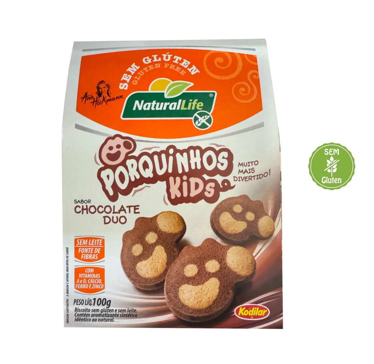 imagem de Biscoito Natural Life Porquinhos Kids Chocolate 100g