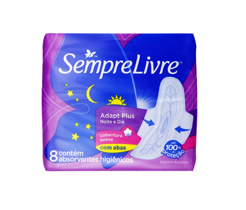 imagem de Absorvente Sempre Livre c/Abas Noturno Suave  c/8