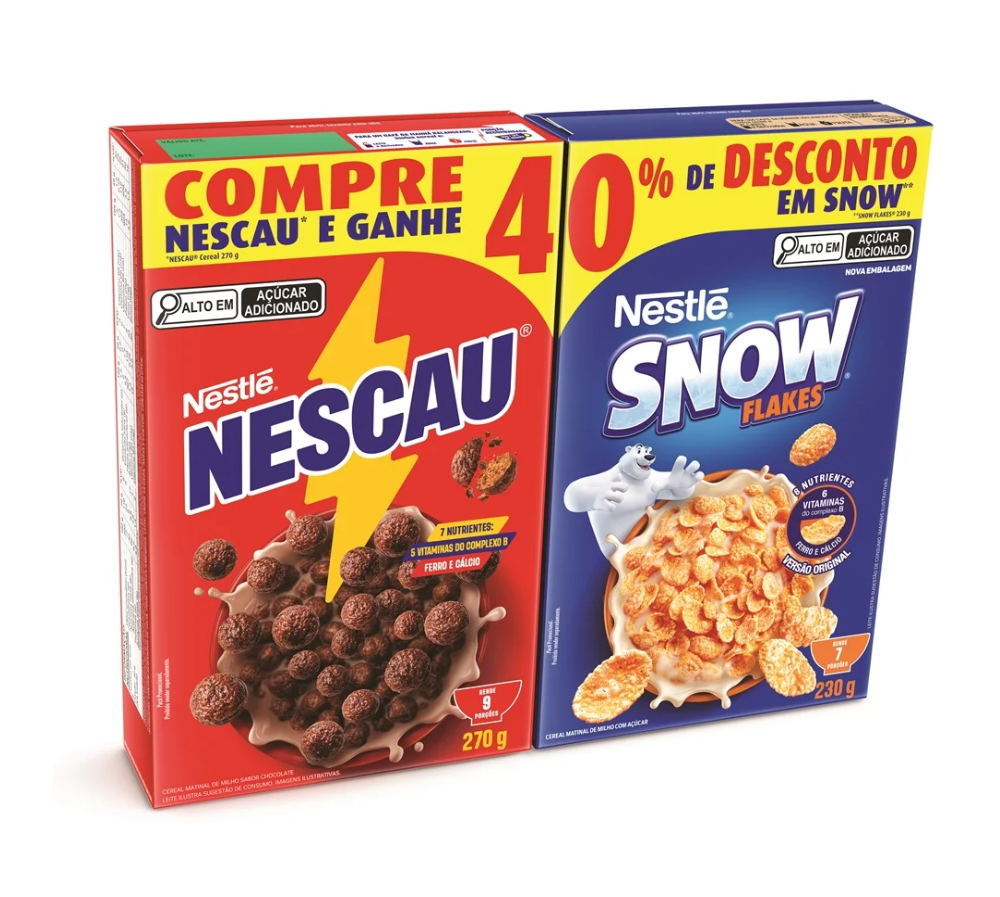 imagem de Kit Cereal Nestle Snow Flakes + Nescau 500g