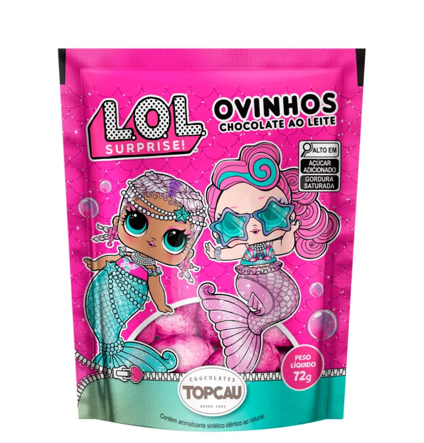 imagem de Mini Ovo Páscoa Topcau Lol Chocolate ao Leite 72g