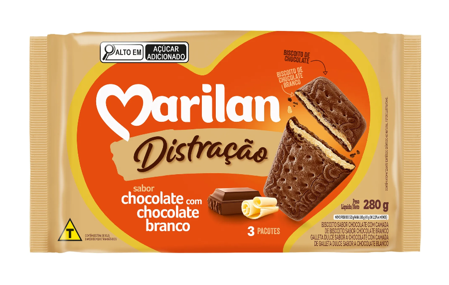 imagem de Biscoito Marilan Distração Chocolate Branco 280g