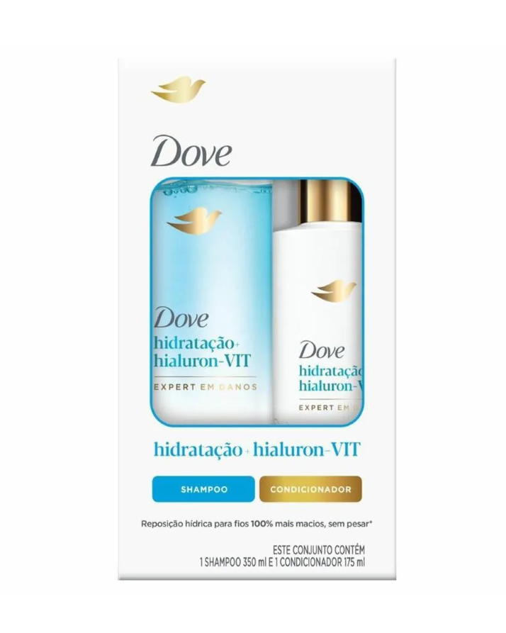 imagem de Kit Dove Shampoo 350ml + Condicionador 175ml Hidratação Hialuron-VIT