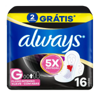 imagem de Absorvente Always c/ Abas Noturno Suave c/ 16